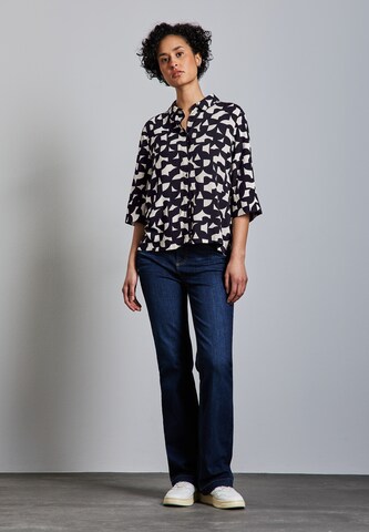 STREET ONE Gemusterte Hemdbluse in Blau