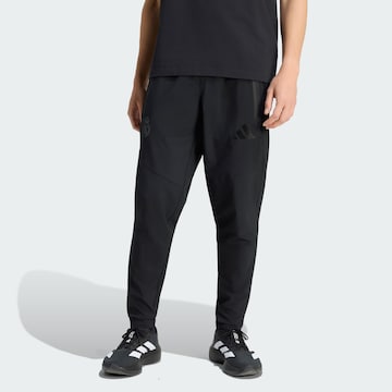 ADIDAS PERFORMANCE Tapered Sports trousers 'Real Madrid Tiro Travel' in Black: front
