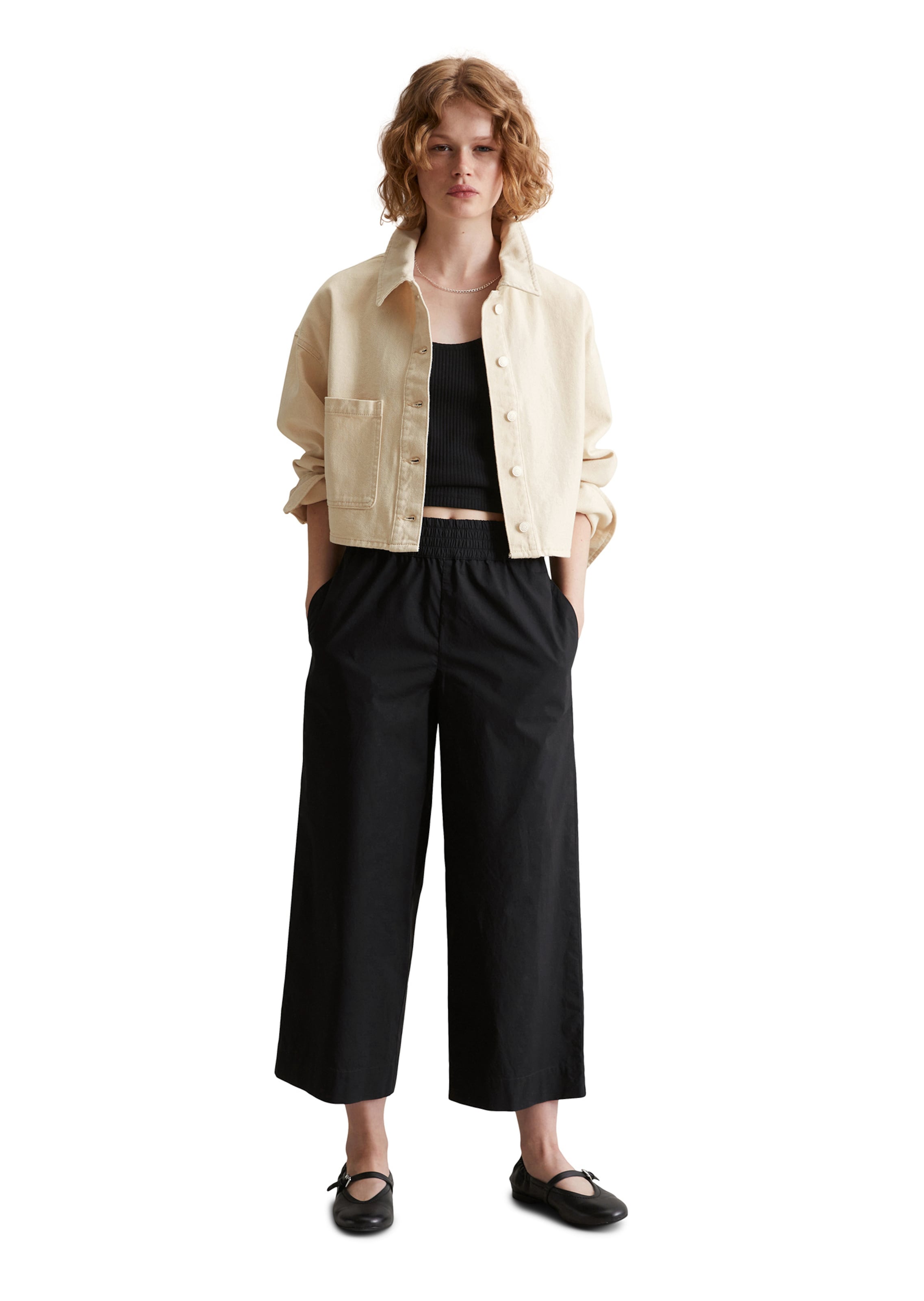 Marc O'Polo DENIM Loosefit Broek in Zwart