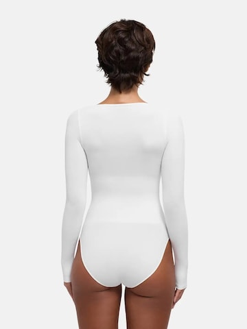 cfab - Body moldeador 'Clean Longsleeve Squareneck Sculpting Bodysuit with Slip' en blanco