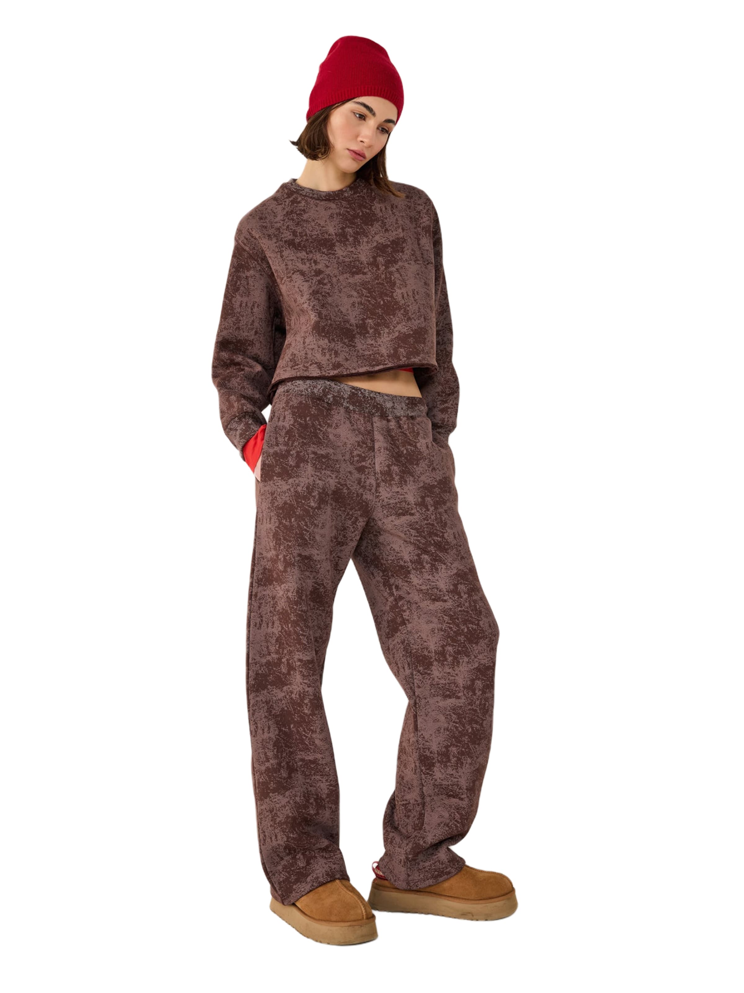 No Matter What Loose fit Trousers in Brown