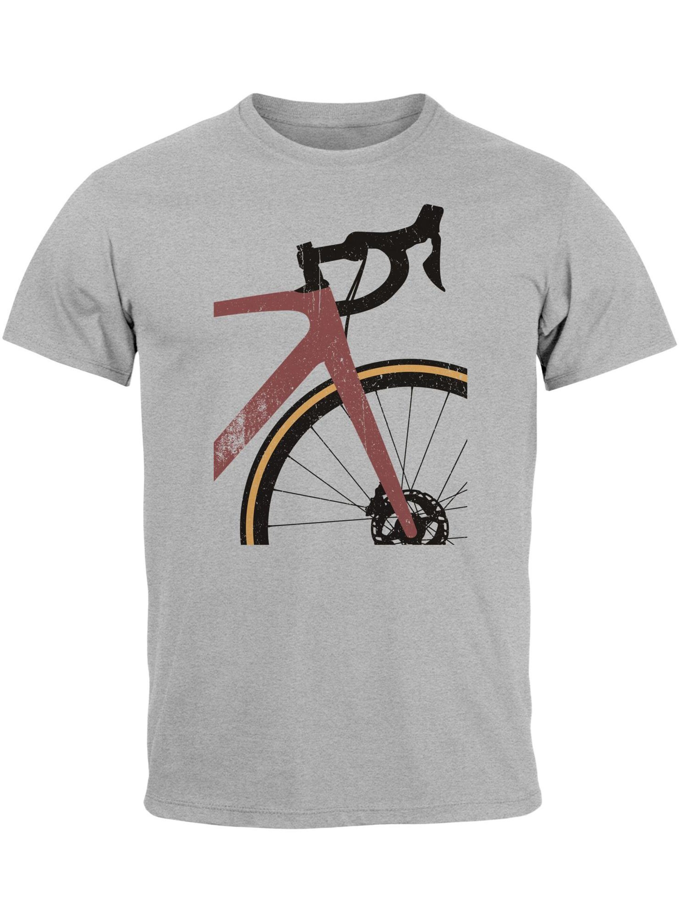 Neverless Shirt 'Rennrad'‌ in Grau: Vorderseite