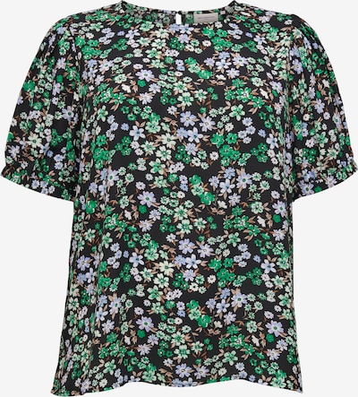 ONLY Carmakoma Bluse in braun / grün / flieder / schwarz / weiß, Produktansicht