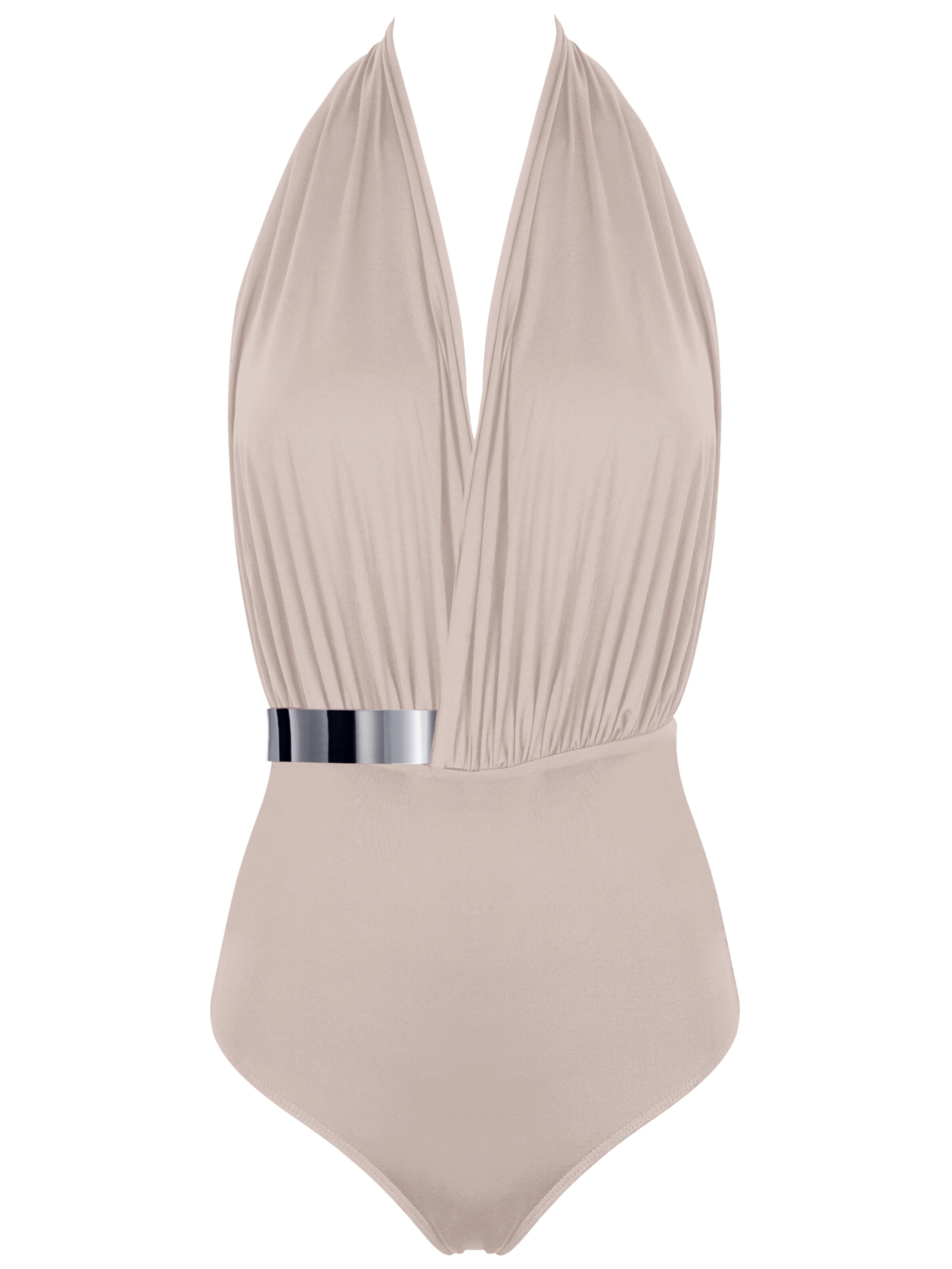 SEA ME SWIM High neck Badeanzug 'ST. TROPEZ Silver Edition'‌‌‌‌‌ in Beige