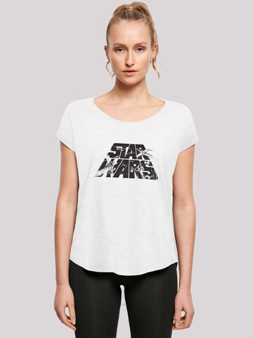 F4NT4STIC T-Shirt 'Star Wars Logo Space Sketch' in Weiß: Vorderseite