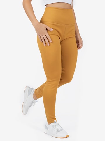 Skinny Pantalon de sport Spyder en jaune : devant
