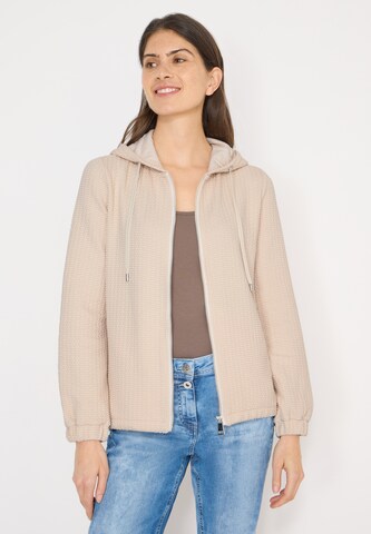 CECIL Zip-Up Hoodie in Beige: front