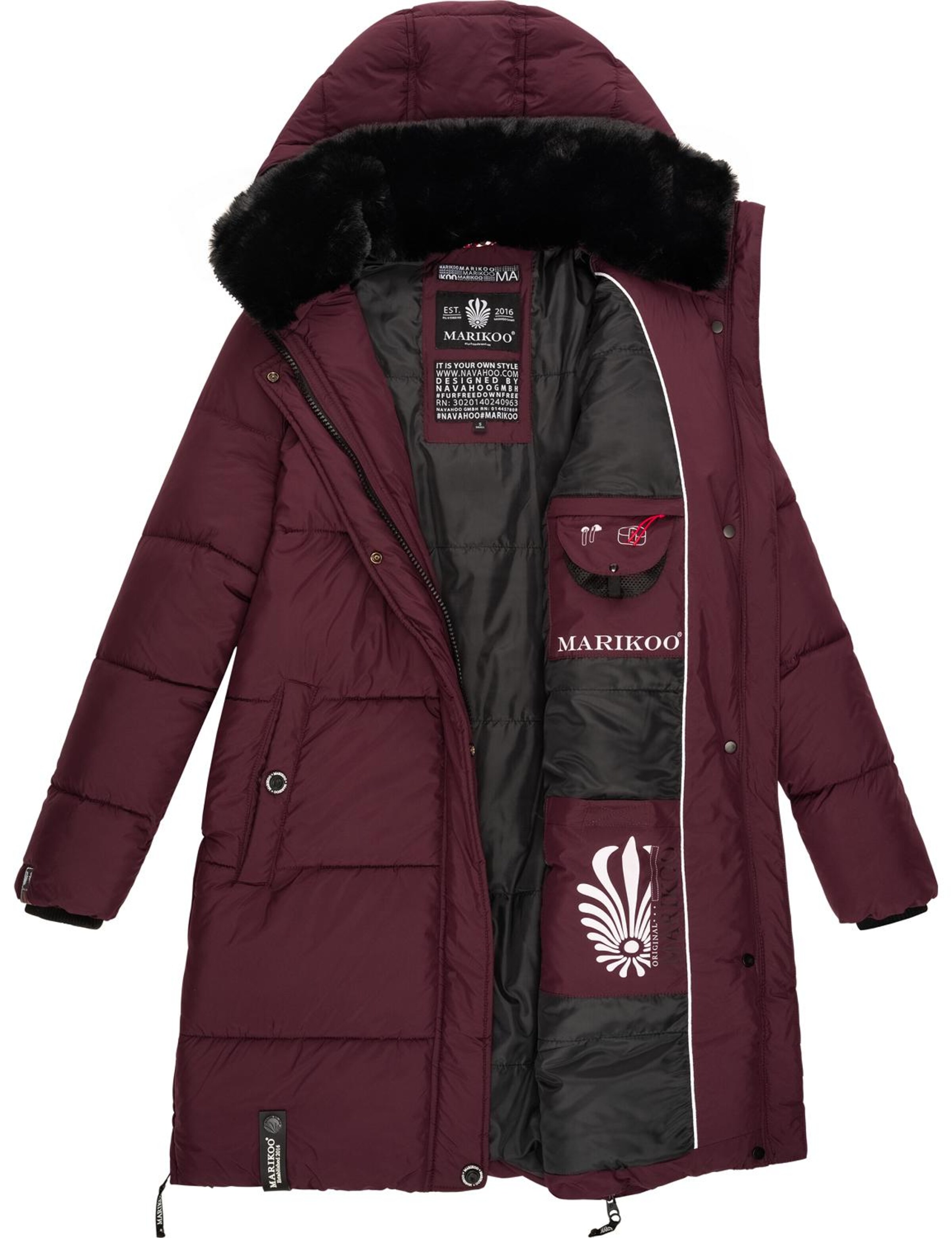 sarkans MARIKOO Ziemas mētelis