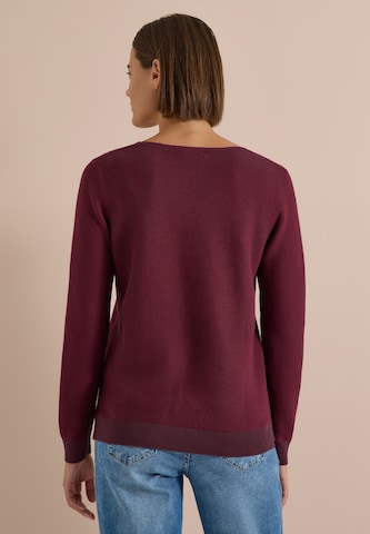CECIL Pullover im Two-Tone-Look mit V-Neck in Rot