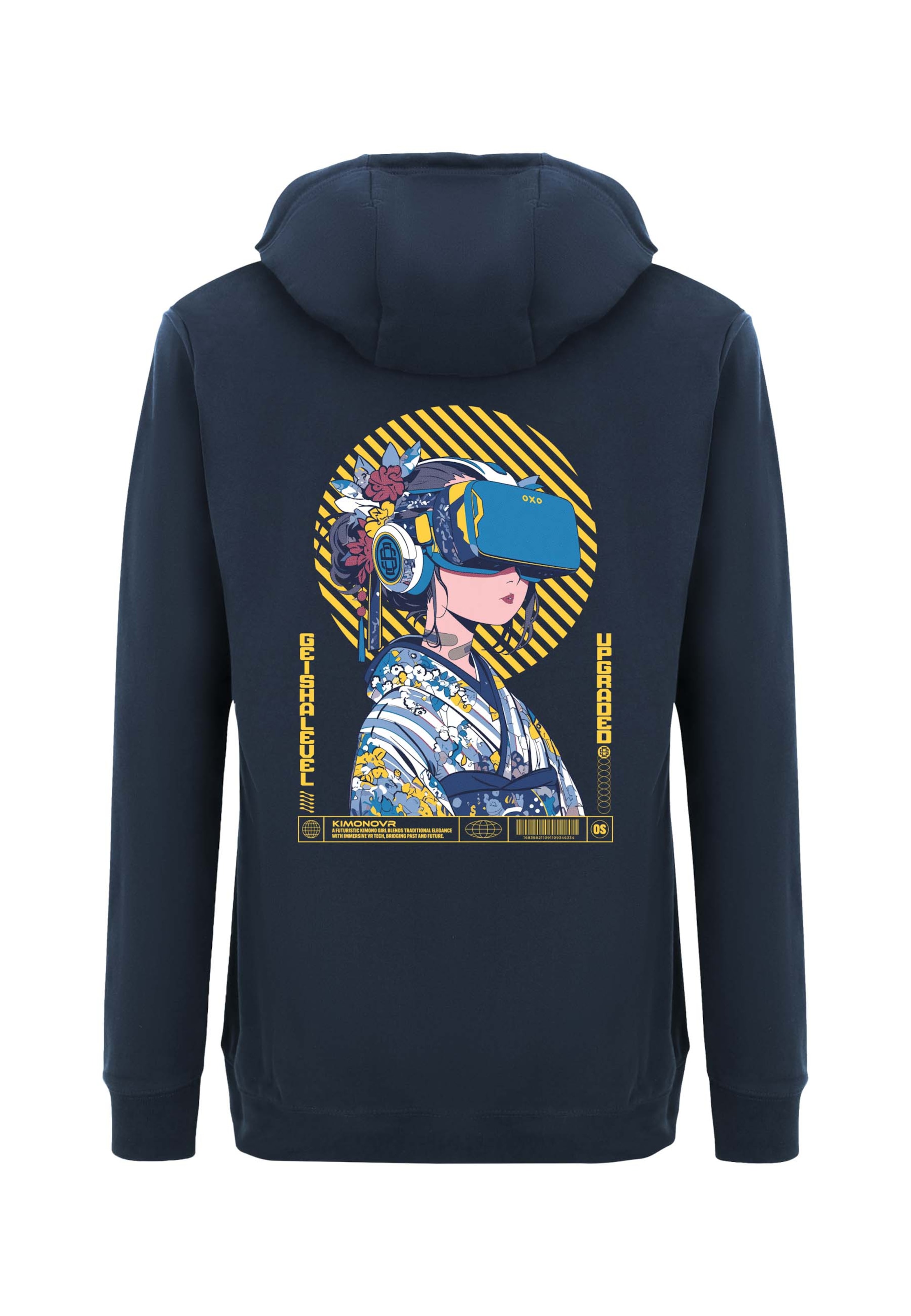 Oldskull Hoodie in Blau: Vorderseite
