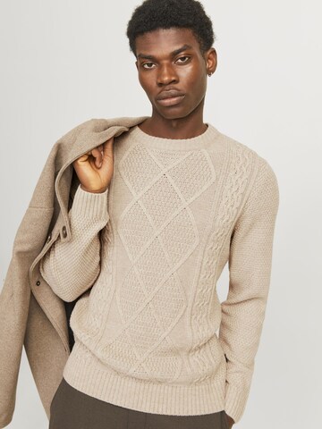 JACK & JONES Pullover 'JPRBLUDiogo' in Beige