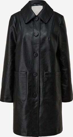 QS Between-Seasons Coat in Black: front