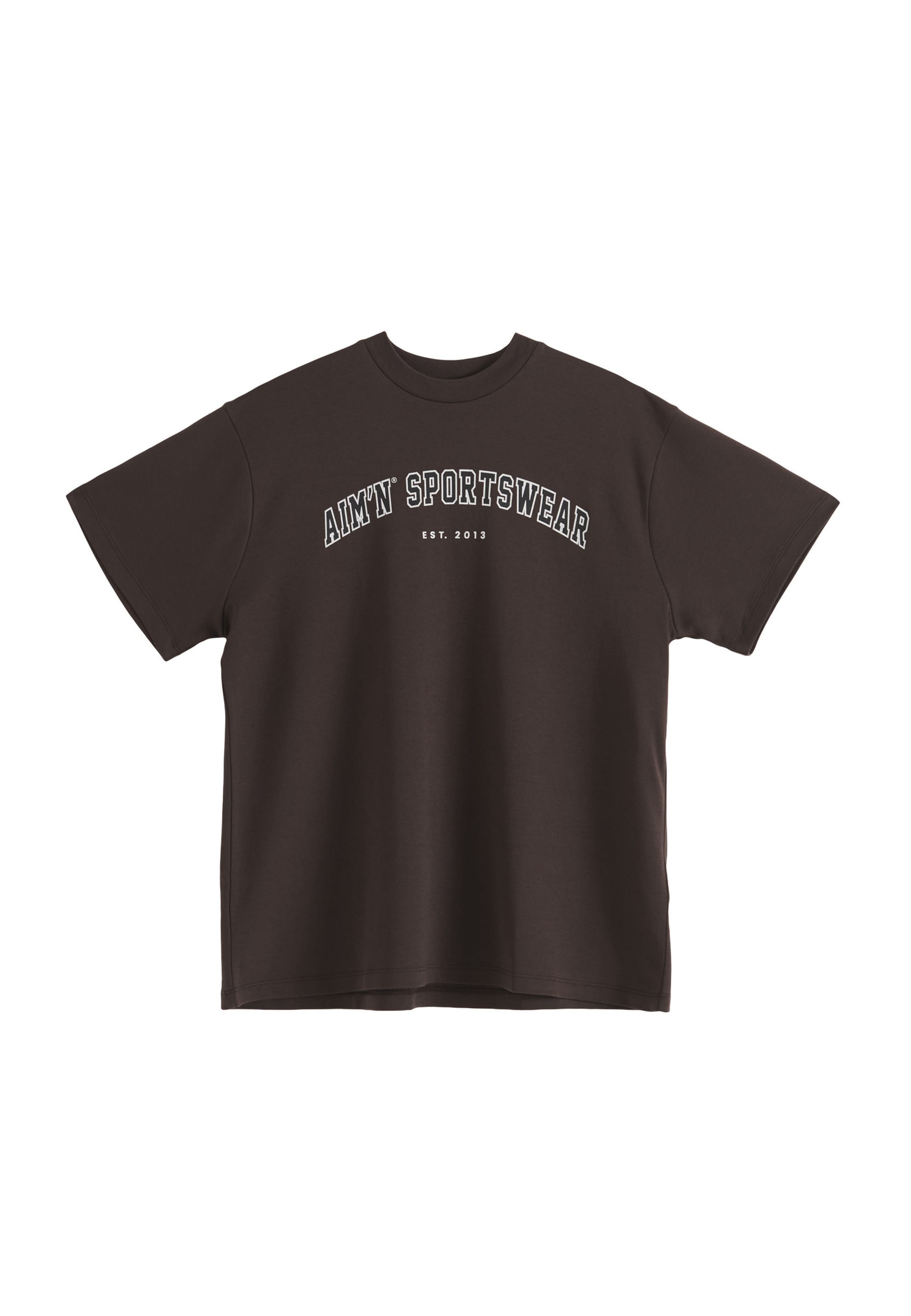 Aim'n T-shirt fonctionnel en L en chocolat / noir / blanc, Vue avec produit