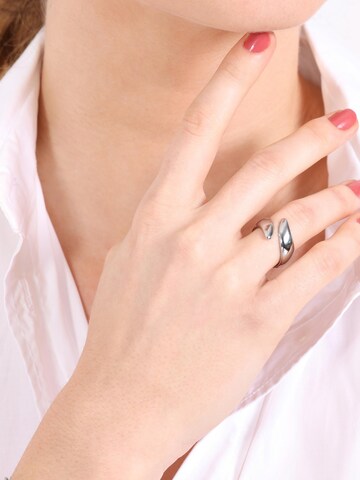 Lucardi Ring 'Paulette' in Silver: front