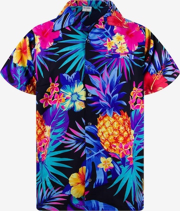 King Kameha Shirt 'Pineapple' in Blue: front
