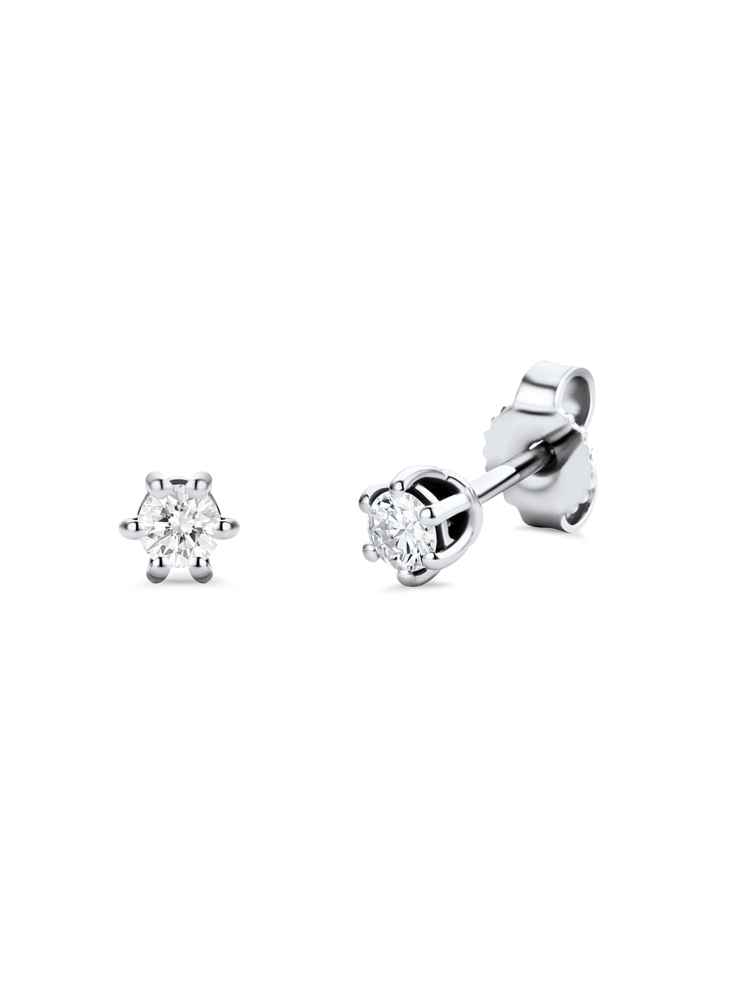 DIAMANT LETERNEL Øreringe 'Ohrringe aus 585 Weißgold mit Diamant' i sølv: forside