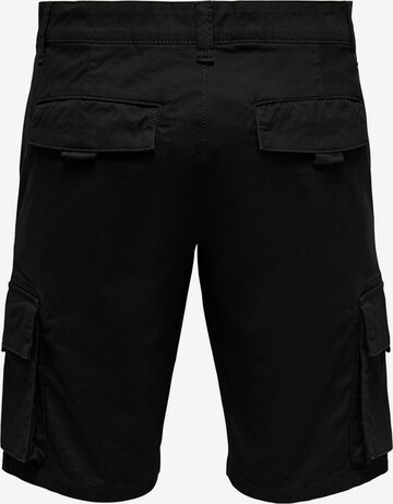 Only & Sons Regular Cargohose in Schwarz