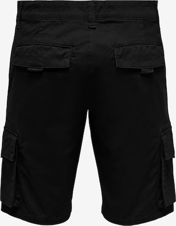 Only & Sons Regular Cargohose in Schwarz