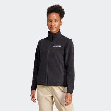 ADIDAS TERREX Toiminnallinen fleecetakki 'Essentials' värissä musta: etupuoli