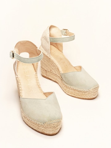 Alhamas - Sandalias con hebilla 'Alpargata Cuña 10 cm' en verde