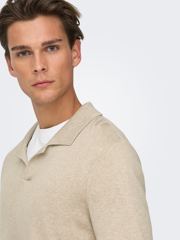 Only & Sons Пуловер 'ONSTRAVIS' в бежово