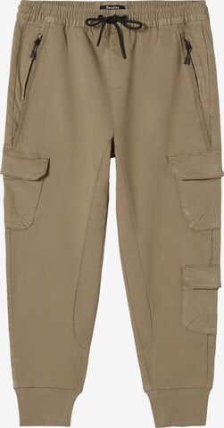 Effilé Pantalon chino Bershka en beige : devant