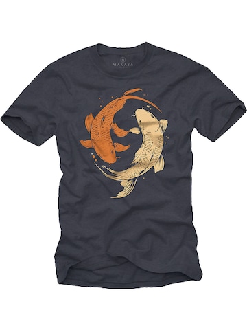 MAKAYA Shirt 'Yin Yang Kois' in Grey: front