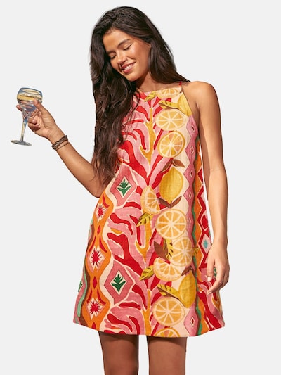 Friends Like These Letnia sukienka w kolorze cytrynowy / mandarynka / stary róż / czerwonym, Podgląd produktu