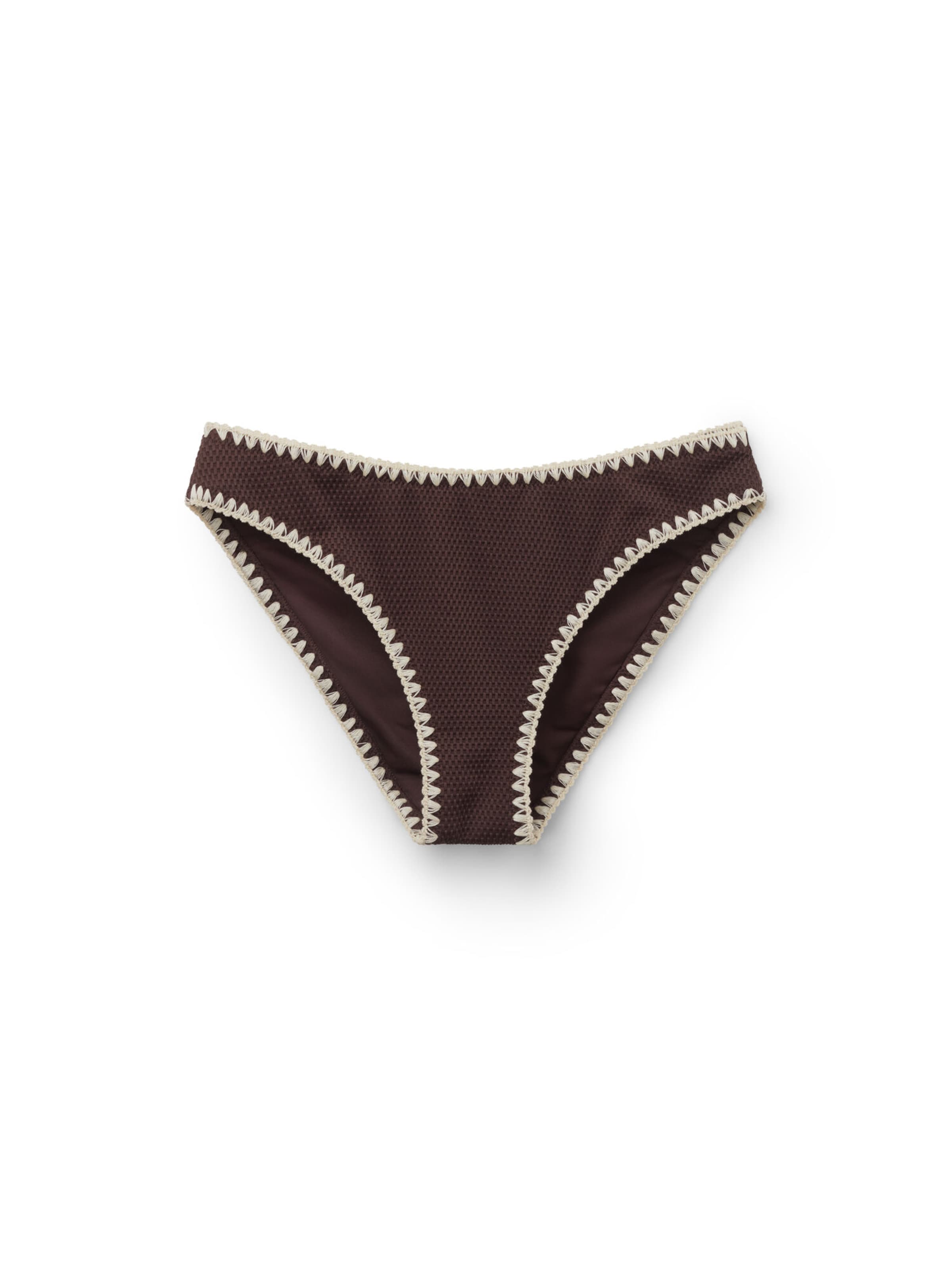 CALZEDONIA Bikini Bottoms 'Bicolor Embroidery' in Brown: front
