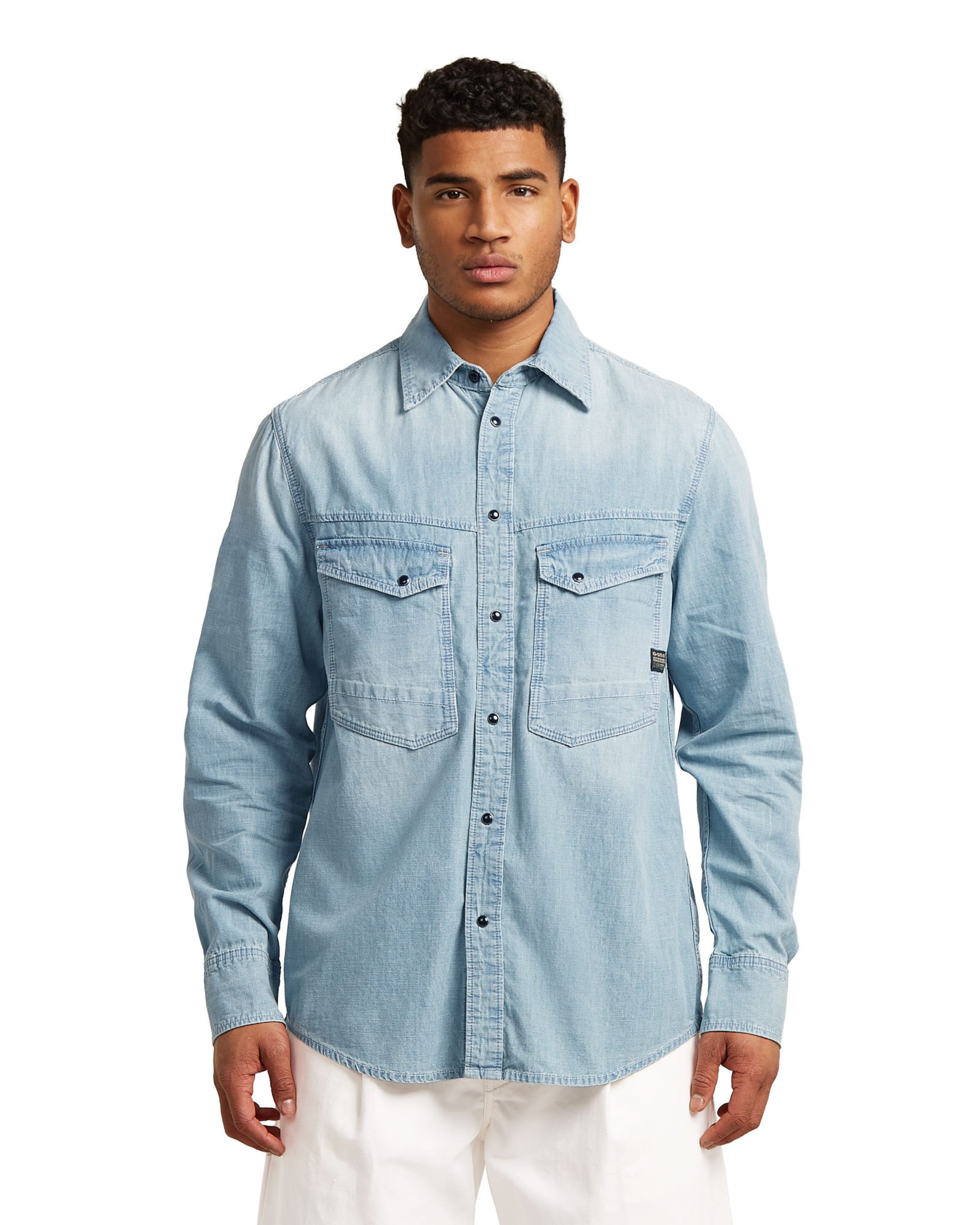 G-STAR Regular fit Business shirt 'Dakota Shirt Long Sleeve' in Blue: front