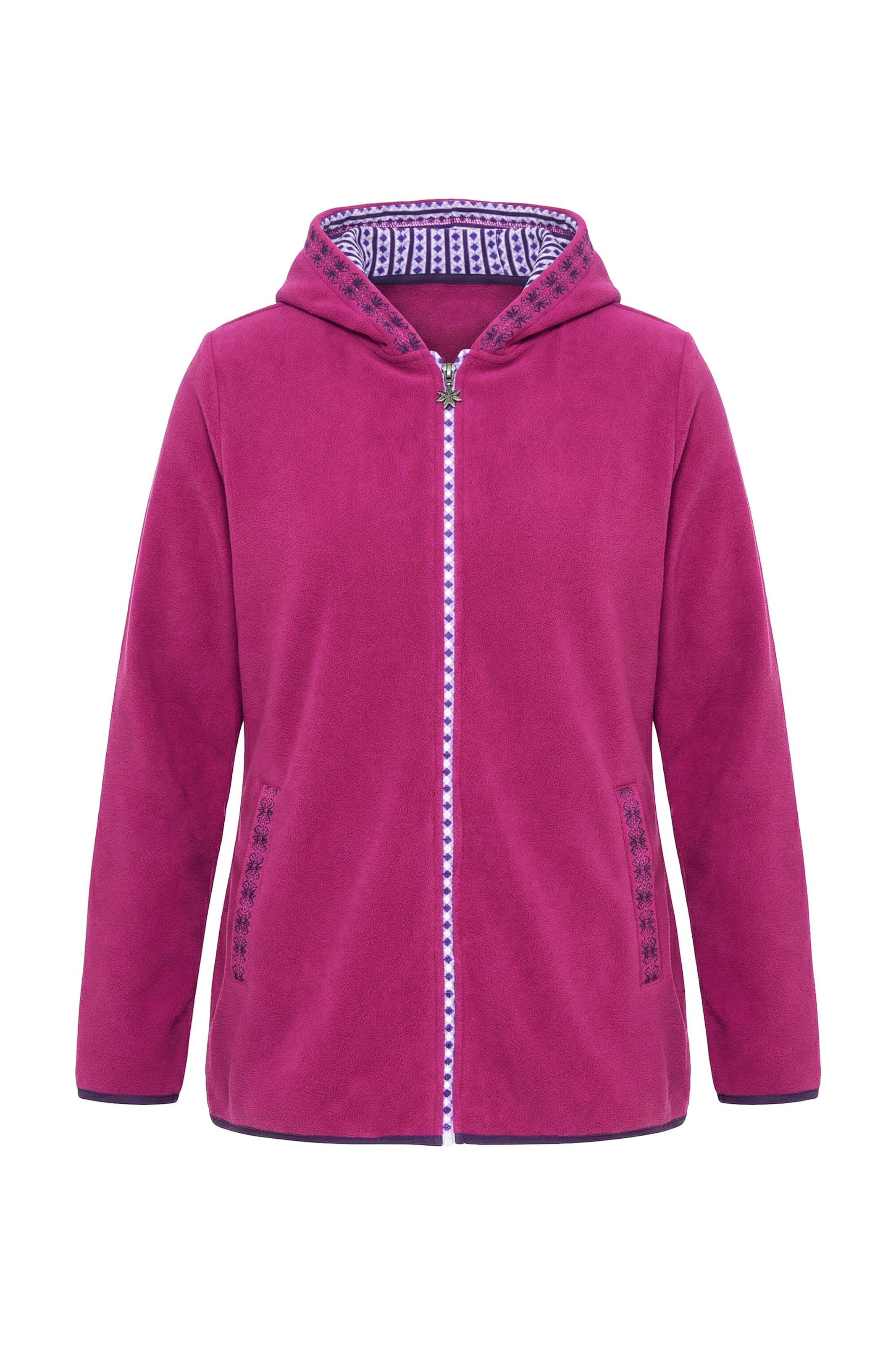 Ulla Popken Sweat jacket in Pink: front
