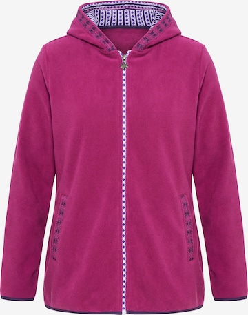 Ulla Popken Sweat jacket in Pink: front