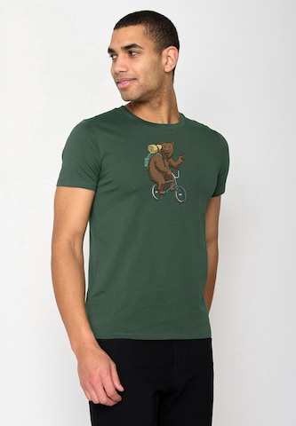 GREENBOMB Shirt 'Animal Bear Bike' in Groen
