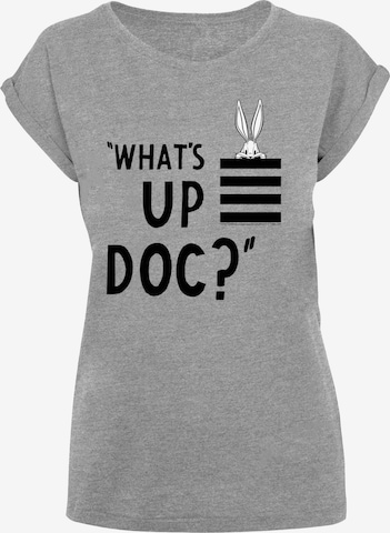 F4NT4STIC Shirt 'Looney Tunes Bugs Bunny What's Up Doc' in Grijs: voorkant