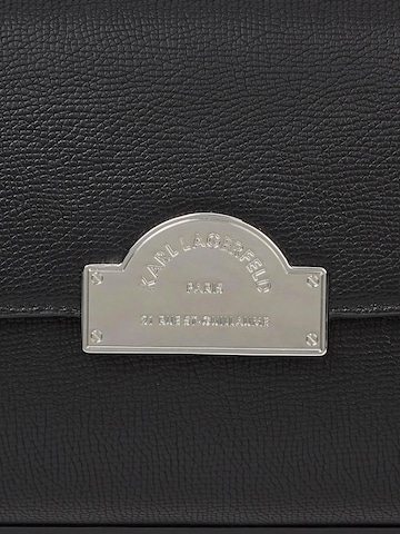 Karl Lagerfeld Ročna torbica 'Karl Lagerfeld Sac Bandoulière Métal Noir' | črna barva