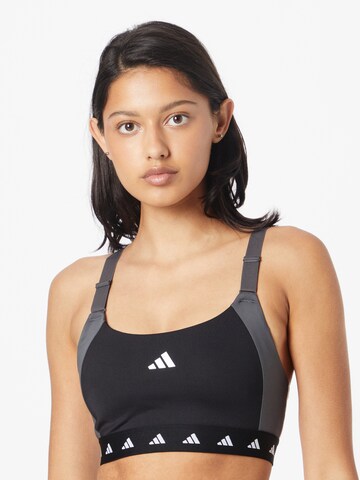 ADIDAS PERFORMANCE Bustier Sportmelltartók 'Powerimpact' - fekete: elől