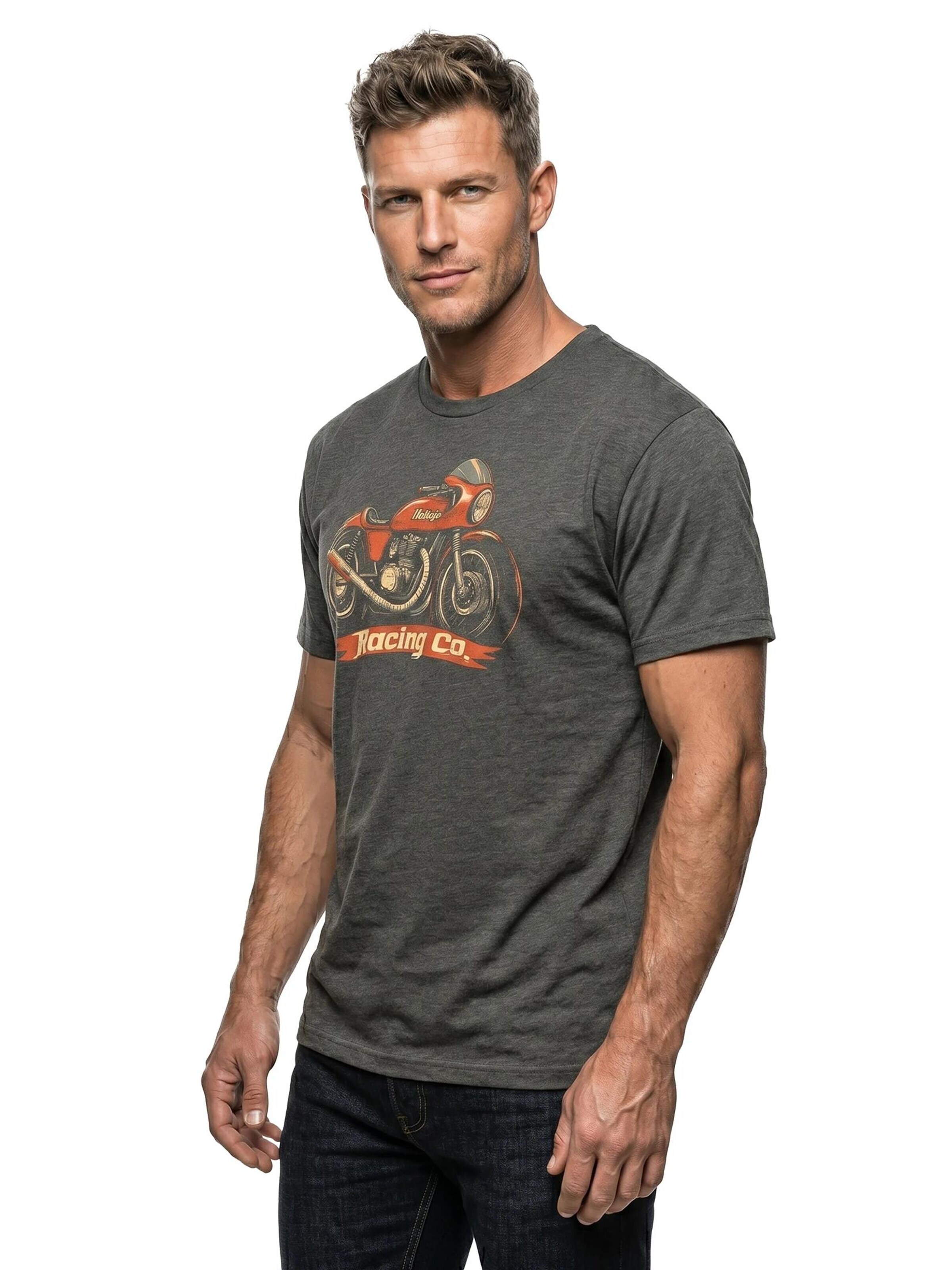 MAKAYA Shirt 'Racing Co' in Grey