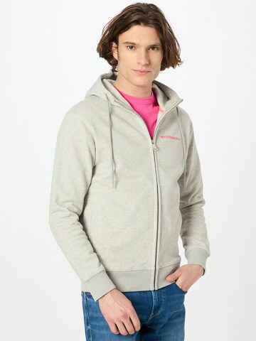 SCOTCH & SODA Zip-Up Hoodie in Grey: front