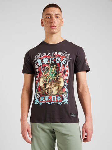 BRAVE SOUL T-Shirt 'KOREA' in Grau: Vorderseite