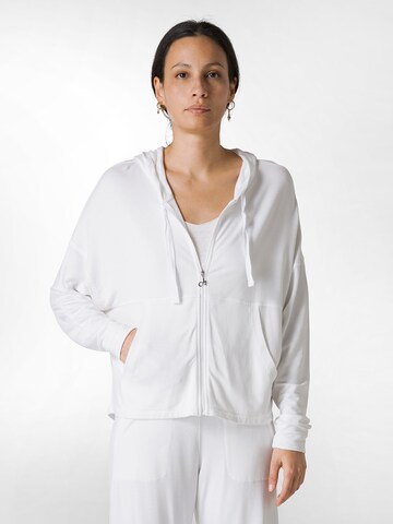 DEHA Sports sweat jacket in White: front