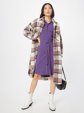 ICHI Shirt Dress in Purple