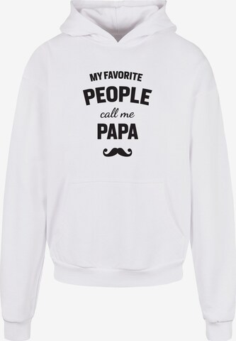 Merchcode Sweatshirt 'Fathers Day - My Favorite People Call Me Papa' in Weiß: predná strana