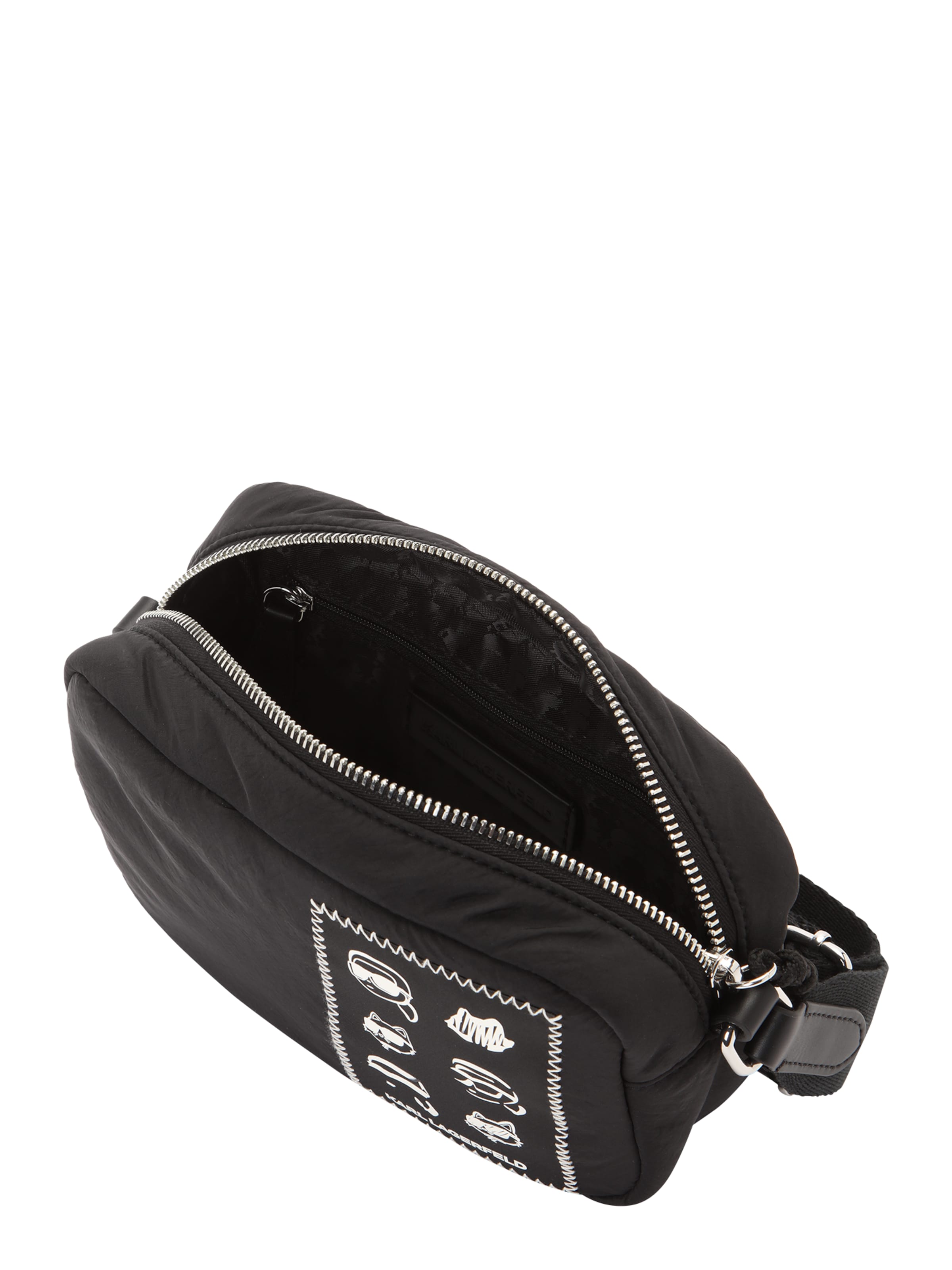 melns Karl Lagerfeld Pleca soma 'IKON': no augšas