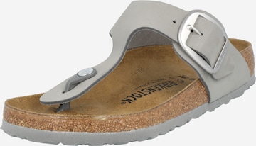 BIRKENSTOCK Ujjelválasztó-pántos szandál 'Gizeh Big Buckle' - szürke: elől