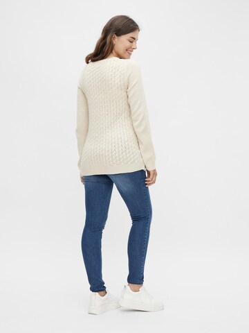 MAMALICIOUS Sweater 'Ibis Lia' in Beige