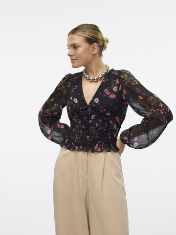 VERO MODA Blouse 'Rosa' in Zwart: voorkant