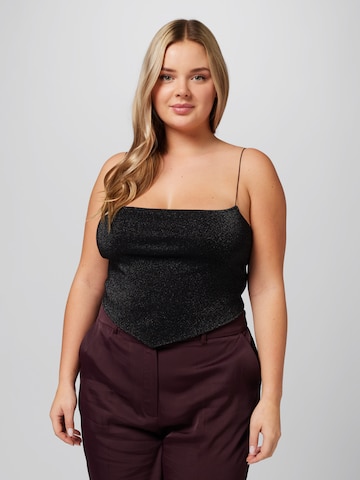 A LOT LESS Top 'Silvia' in Black: front