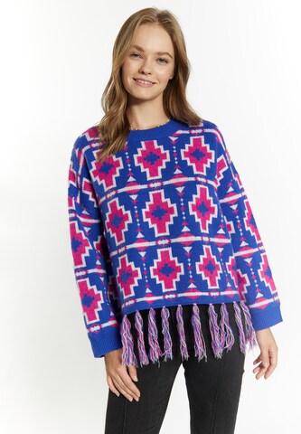 Pull-over IZIA en bleu : devant