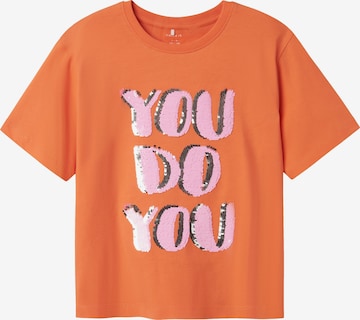 NAME IT Koszulka 'NKFHELKA' w kolorze pomarańczowy: przód