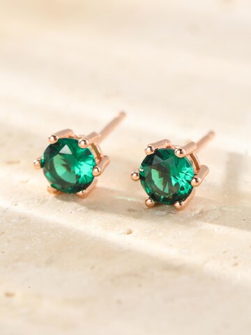 Hey Happiness Oorbellen 'Emerald Gemstone' in Goud